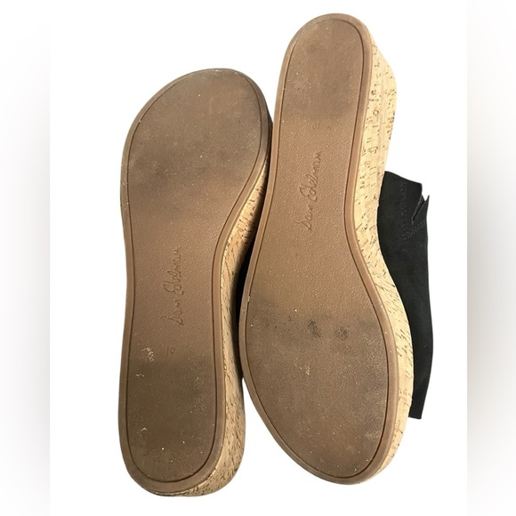 Sam Edelman Ranger Sandal  Black Suede Cork Platform Wedge Slides Women Size 10‎ - Picture 7 of 11
